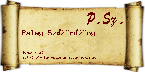 Palay Szörény névjegykártya